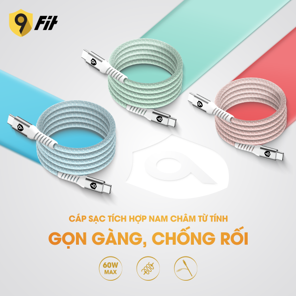 Cáp Type-C to Type-C từ tính tự cuộn 9Fit 1M-9C10MCCN-5