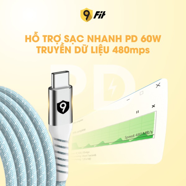 Cáp Type-C to Type-C từ tính tự cuộn 9Fit 1M-9C10MCCN-8