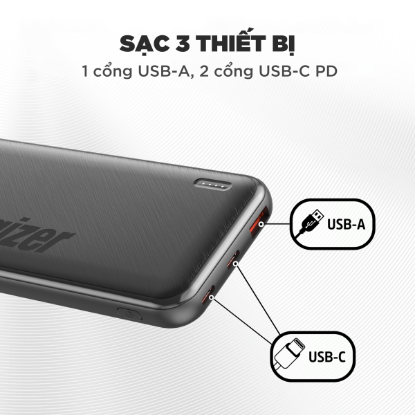 Pin sạc dự phòng Energizer 10.000 mAh 3.7V Li-Polymer UE10055PQ-UE10055PQBK-11