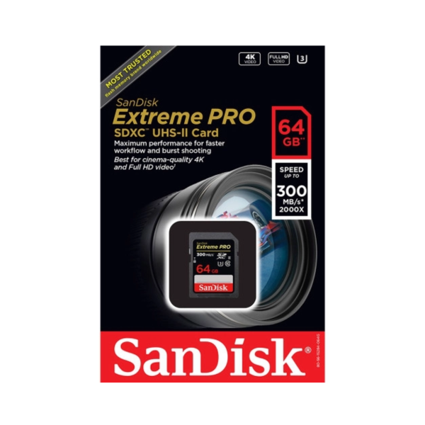 Thẻ nhớ SDXC Sandisk Extreme Pro 64GB V90 U3 C10 UHS-II 300MB s (SDSDXDM-064G-GN4IN)-MC12022501-2
