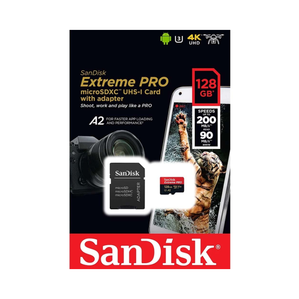 Thẻ nhớ MicroSDXC Sandisk Extreme Pro 128GB V30 U3 UHS-I 200MB s (SDSQXCD-128G-GN6MA)-MC24042411-3