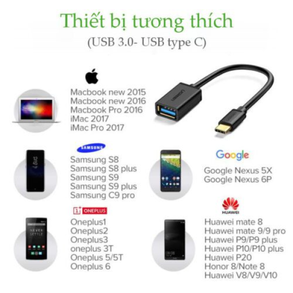 Cáp OTG USB Type C sang USB 3.0 Ugreen US154-30701-7