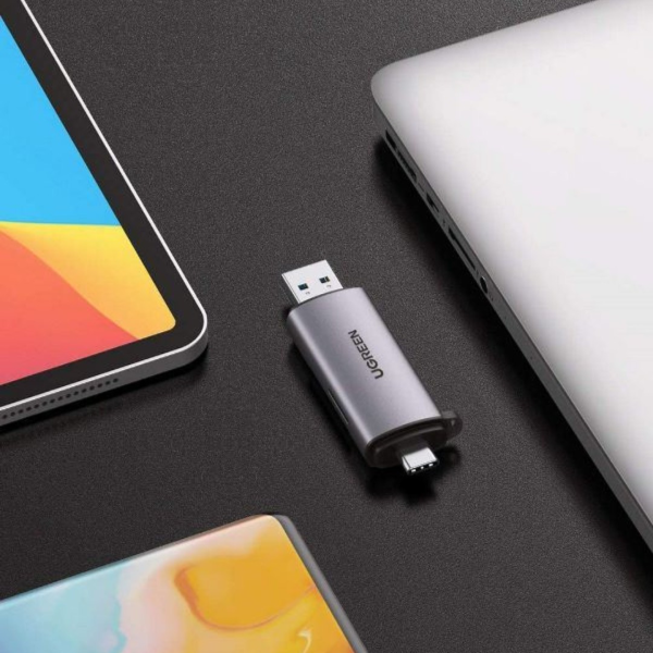 Đầu đọc thẻ nhớ SD TF chuẩn Type C và USB 3.0 Ugreen CM185-50706-2