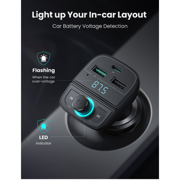 Tẩu sạc Oto 3 cổng Ugreen 15W CD229-80910-4