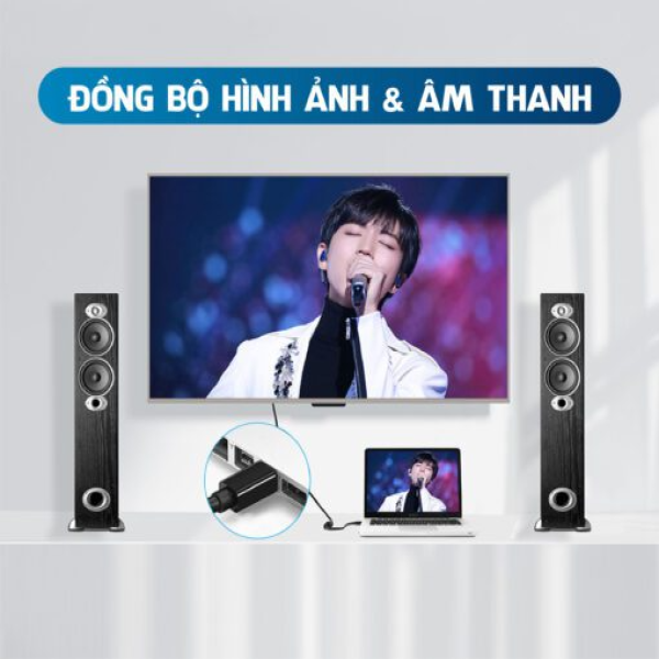 Cáp chuyển đổi Mini DisplayPort đực sang HDMI cái hỗ trợ 1080P dài 18cm Ugreen MD112-10460-3