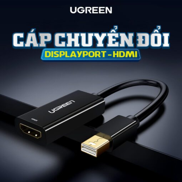 Cáp chuyển đổi Mini DisplayPort đực sang HDMI cái hỗ trợ 1080P dài 18cm Ugreen MD112-10460-4