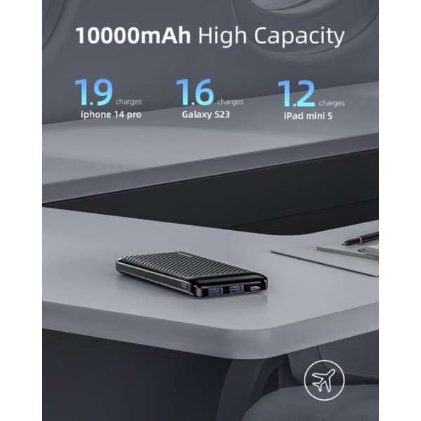 Pin sạc dự phòng Innostyle 10.000 mAh 12W PowerSmart IP12SA-IP12SABLK-2