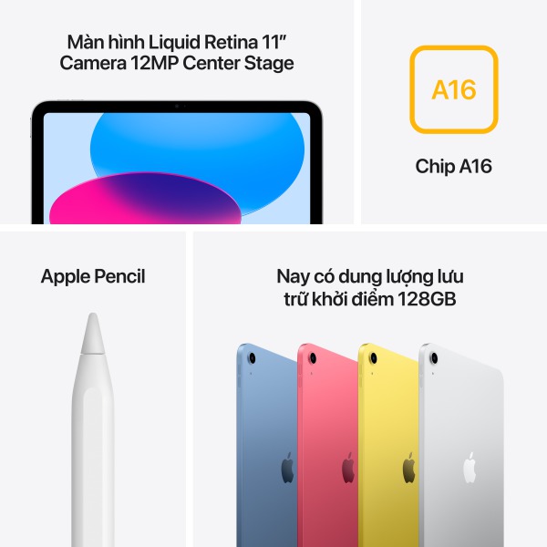 iPad (A16) Wifi 128GB - Chính hãng VN-MD4E4ZA A-8