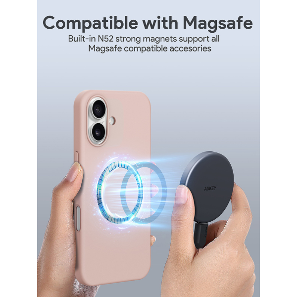 Ốp lưng Magsafe iPhone 16 Plus Aukey Liquid Silicone-PC-GJ20BP-2