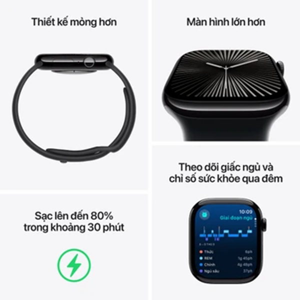 Apple Watch S10 LTE 42mm Viền Nhôm Dây Cao Su - Chính hãng VN A-APPLE-WATCH-LTE-42MM-6