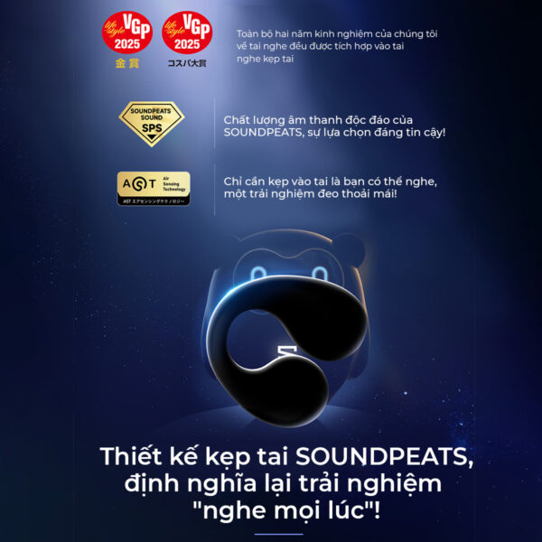 Tai nghe Bluetooth thể thao SoundPEATS Pearlclip Pro-PEARLCHIPPROBK-9