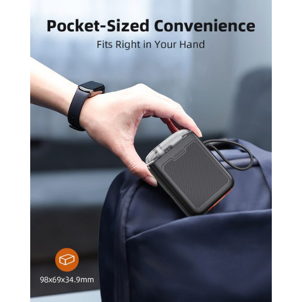 Pin sạc dự phòng Innostyle 10.000 mAh 30W TransiMini FlexCharge Retractable-TM31BLK-3