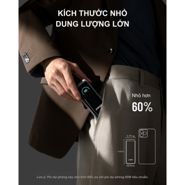 Pin sạc dự phòng Anker 9.600 mAh PD 65W Prime Fusion-A1339111-3