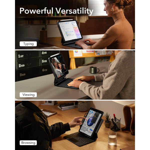 Ốp lưng kèm bàn phím iPad Air 11 inch (Air 7 6 5 4) Pro 11 inch ESR Magnetic Rebound 360 độ-4894240185285-3