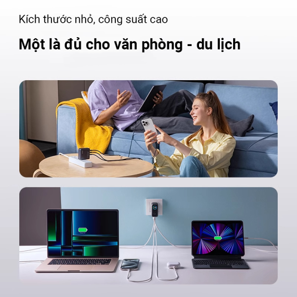 Cốc sạc Anker 140W Zolo 3C1A kèm cáp Type-C B2697-B2697J41-4