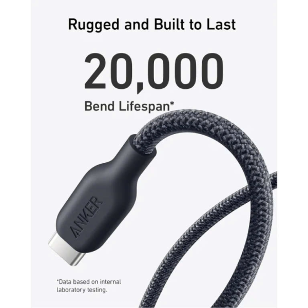 Cáp Type-C to Type-C Anker 543 240W 0.9m Bọc Dù Bio-Braided Fast Charge-A80E5011-4