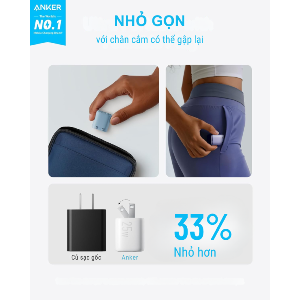 Cốc sạc nhanh Anker Zolo 25W IQ3 A2656-A2656131-3