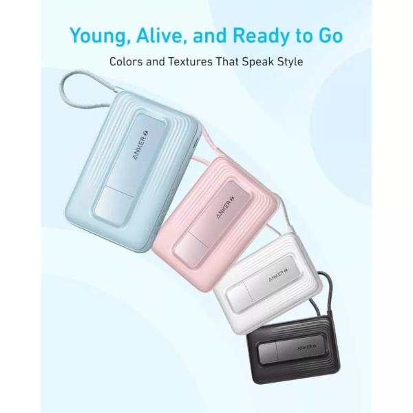 Pin sạc dự phòng Anker Zolo 10.000 mAh 15W tích hợp cáp sạc-A1685H51-6
