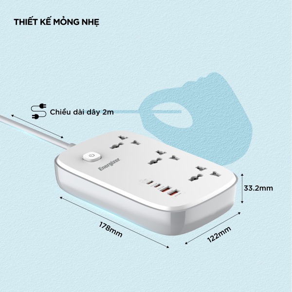 Ổ điện đa năng Energizer 3AC kèm 2 x USB-A và 2 x Type-C sạc nhanh PD (Max 65W)-EPB3250W00EUWE-8