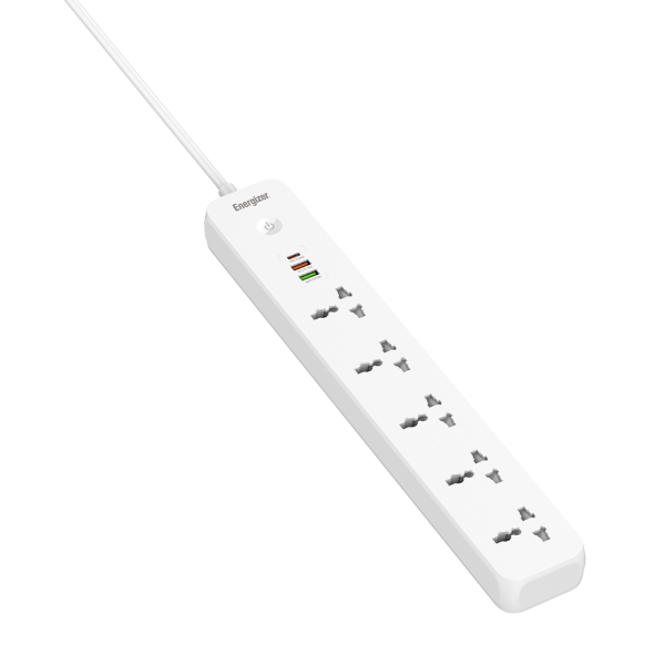 Ổ điện đa năng Energizer 5AC kèm 2 x USB-A và 1 x Type-C sạc nhanh PD (Max 38W)-EPB2504EUWE-2