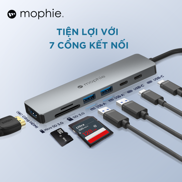 Hub chuyển đổi Type-C Mophie 7 in 1-409910268-11
