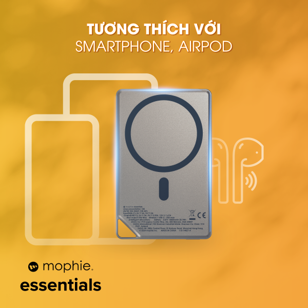Pin sạc dự phòng Mophie Essentials Snap+ 10.000 mAh Metallic-401116530-8