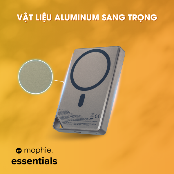 Pin sạc dự phòng Mophie Essentials Snap+ 10.000 mAh Metallic-401116530-11