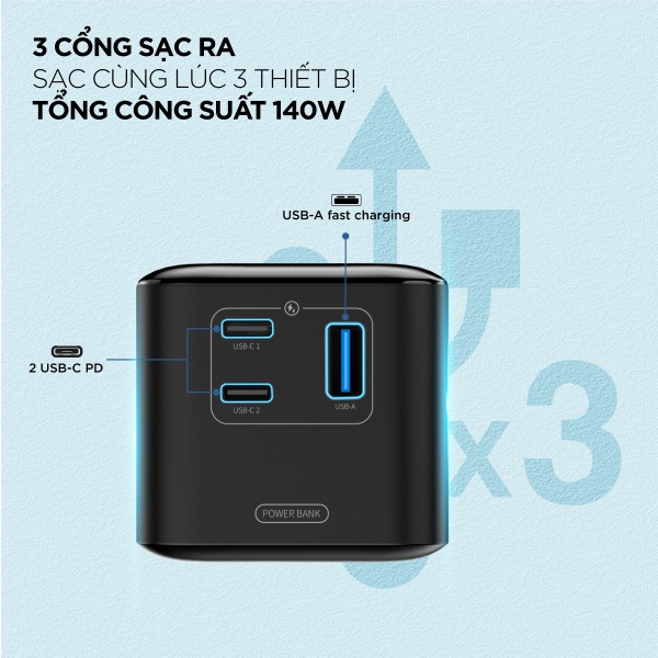 Pin sạc dự phòng Energizer PD140W 27.000 mAh 3.6V Li-ion - XP27000PD-XP27000PDBK-12