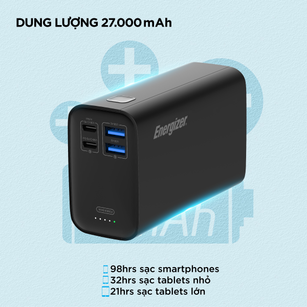 Pin sạc dự phòng Energizer PD65W 27.000 mAh 3.7V Li-Polymer - XP27001PD-XP27001PDBK-11
