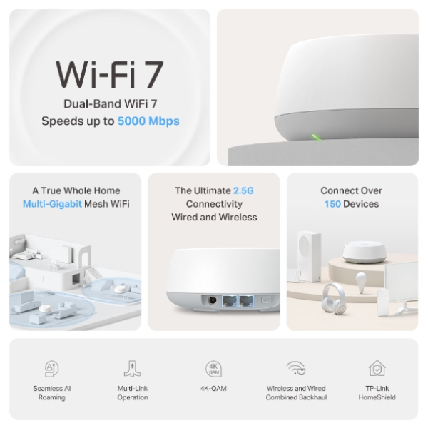 Hệ thống Mesh Wifi 7 BE5000 TP-Link Deco BE25 (3 Pack)-TL-BE25-3-9