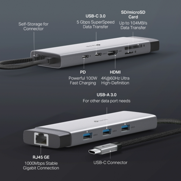 Hub chuyển đổi Type-C TP-Link 9 in 1-UH9120C-5