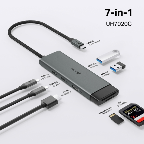Hub chuyển đổi Type-C TP-Link 7 in 1-TL-UH7020C-4