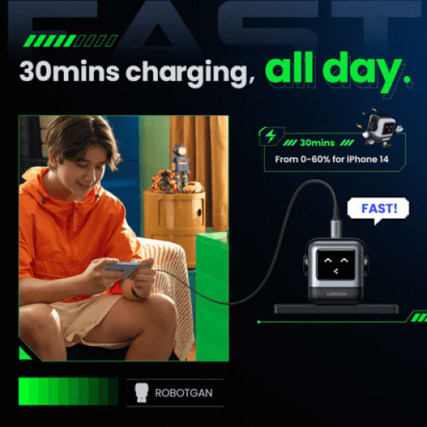 Cốc sạc nhanh 30W RoboGaN Mini Ugreen CD359-45089-6