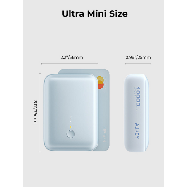 Pin dự phòng sạc nhanh Aukey 10.000 mAh 22.5W Spark Mini-PB-Y55-SIL-3