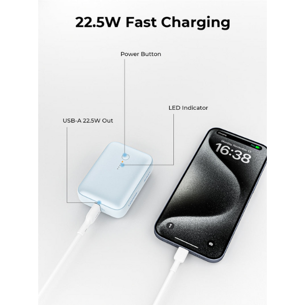 Pin dự phòng sạc nhanh Aukey 10.000 mAh 22.5W Spark Mini-PB-Y55-SIL-5