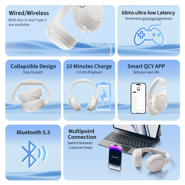 Tai nghe chụp tai QCY H3 Lite ANC-BH24H3W-2
