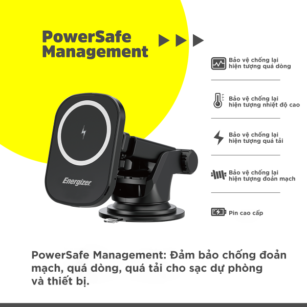 Đế sạc không dây Energizer 15W kiêm giá đỡ dùng trong ô tô - ECA007BK-ECA007BK-7