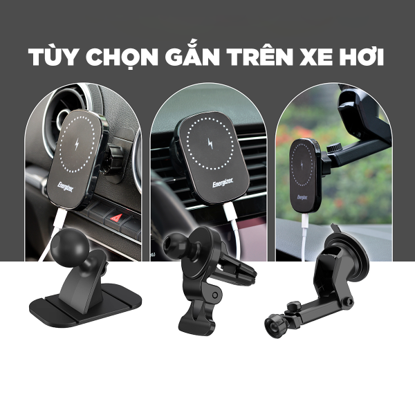 Đế sạc không dây Energizer 15W kiêm giá đỡ dùng trong ô tô - ECA007BK-ECA007BK-8