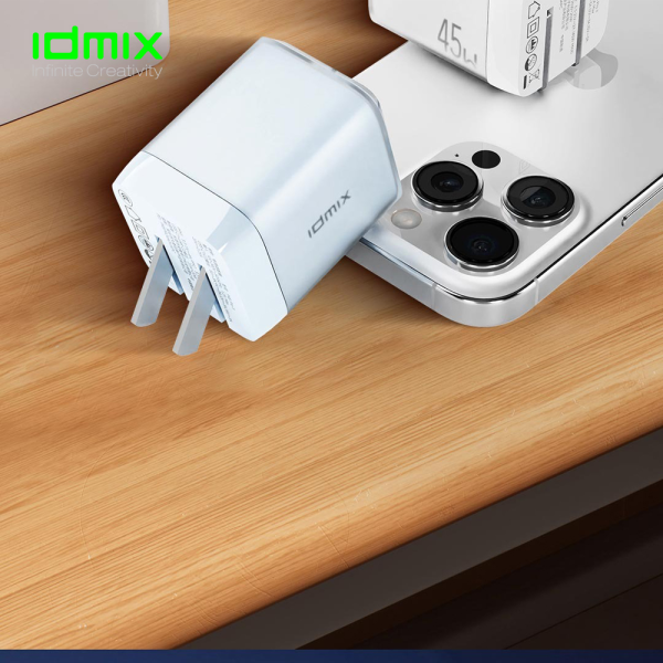 Cốc sạc nhanh IDMIX 45W 2 cổng Type-C P45Pro II-ID5500-4