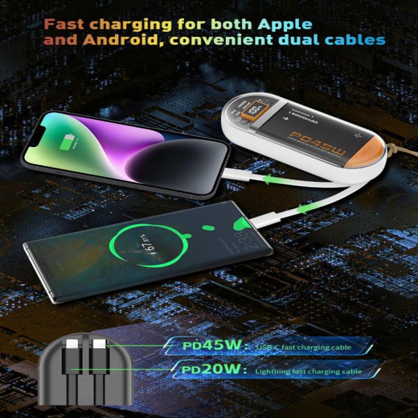 Pin dự phòng sạc nhanh IDMIX 15.000 mAh PD 45W Power Mate P15 Ci Pro-ID5866-5