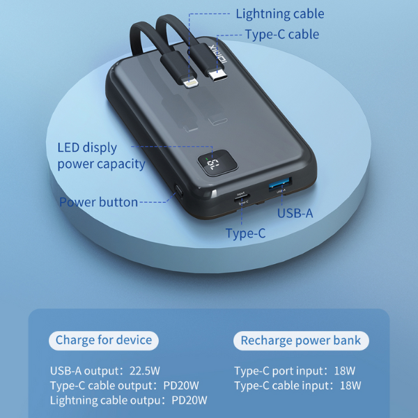 Pin dự phòng sạc nhanh IDMIX 10.000 mAh PD 20W Power Mate P10CiPro-ID8940-4