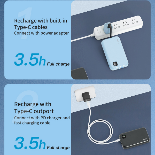 Pin dự phòng sạc nhanh IDMIX 10.000 mAh PD 20W Power Mate P10CiPro-ID8940-5