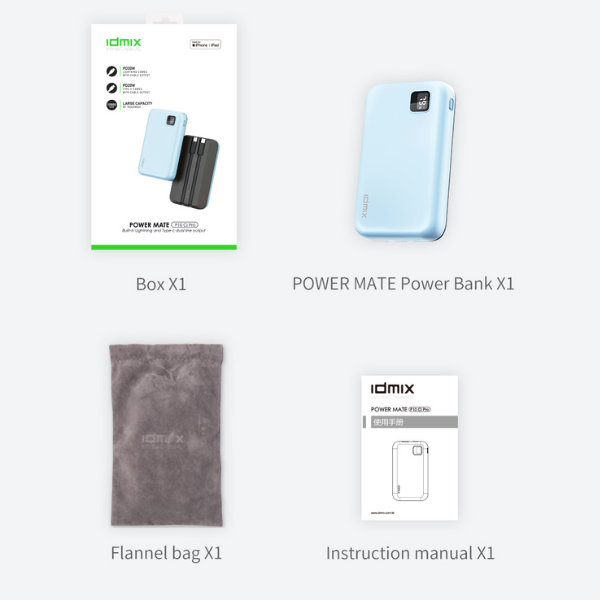 Pin dự phòng sạc nhanh IDMIX 10.000 mAh PD 20W Power Mate P10CiPro-ID8940-15