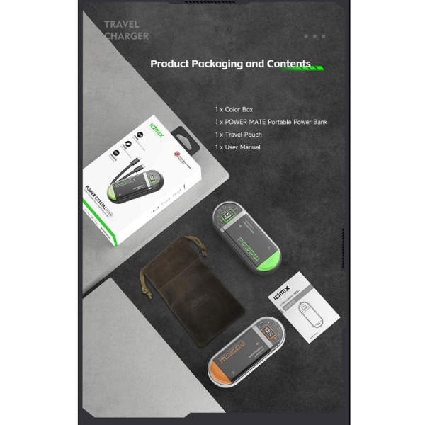 Pin dự phòng sạc nhanh IDMIX 10.000 mAh PD 35W Power Crystal P15 SE-ID9952-10