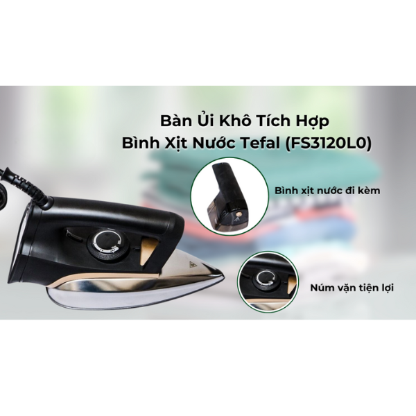 Bàn ủi khô tích hợp bình xịt nước Tefal FS3120L0-FS3120L0-4