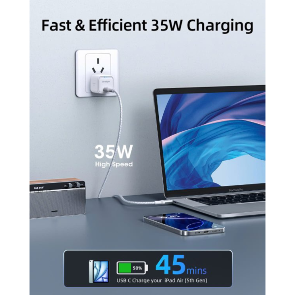 Cốc sạc nhanh Innostyle 35W PD GoCharge Dual Type-C Charger-IC35WHT-US-6