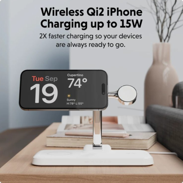 Đế sạc không dây Hyperjuice Qi2 4in1 Magnetic Charging Stand-HJ3004WHGL-5
