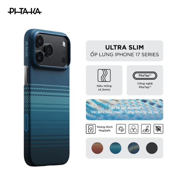 Ốp lưng Magsafe iPhone 17 PITAKA Ultra-Slim (With Pitatap)-KI1702-6