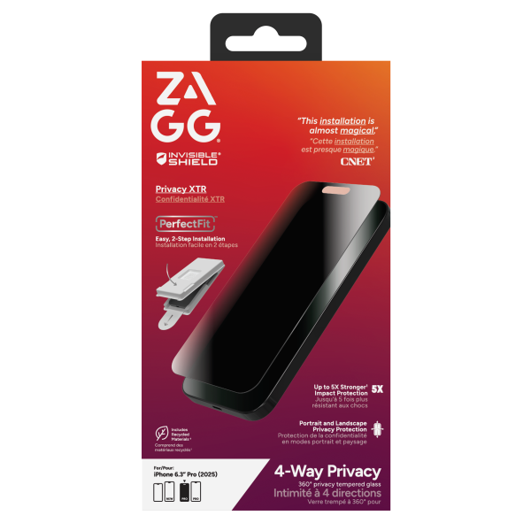 Cường lực chống nhìn trộm iPhone 17 Pro ZAGG InvisibleShield XTR-200118665-7
