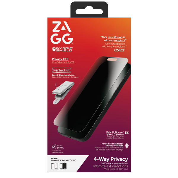 Cường lực chống nhìn trộm iPhone 17 Pro Max ZAGG InvisibleShield XTR-200118666-7
